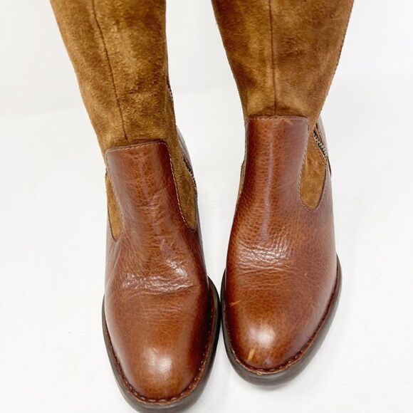 Born Two Toned Leather Zip Calf Boots NEW Size 6 - Picture 7 of 9